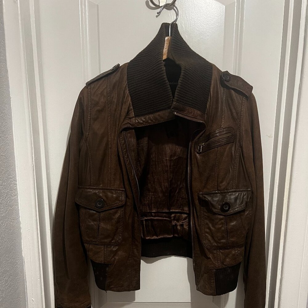Chocolate Brown Genuine Leather Motorcycle Jacket